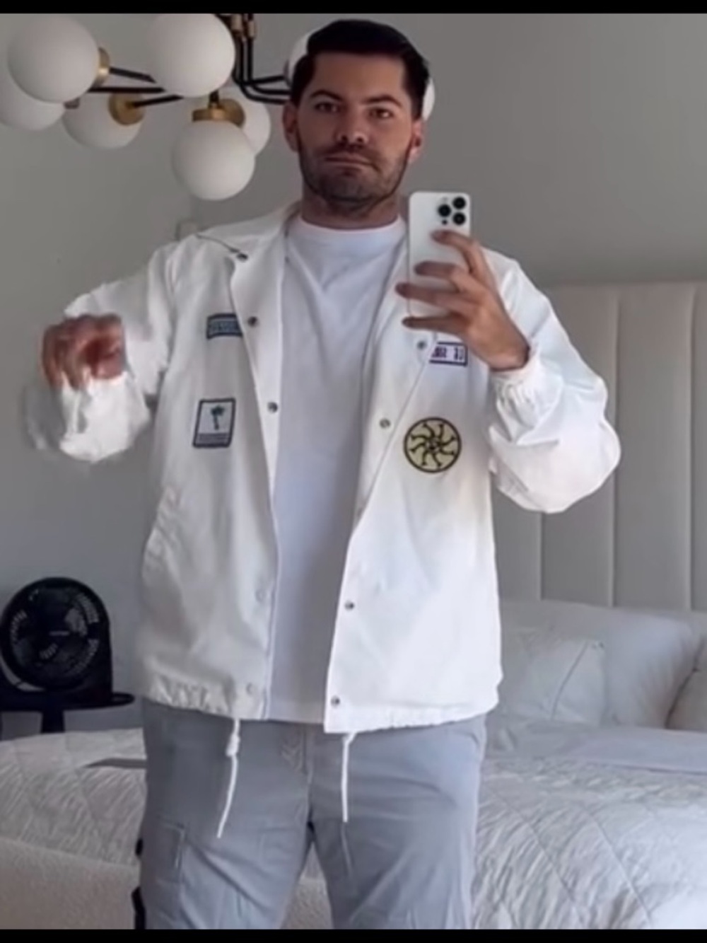 Stone Island Light Gray Cargo Pants with Logo Patch #147